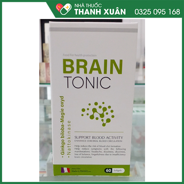 Viên uống Brain Tonic - Tăng cường tuần hoàn máu não, giảm nguy cơ di chứng do tai biến mạch máu não